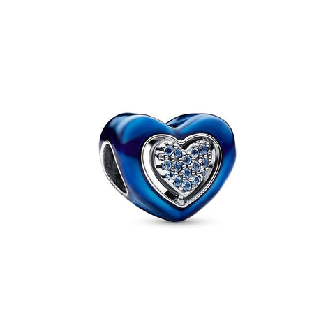 Charm Pandora Cuore girevole blu