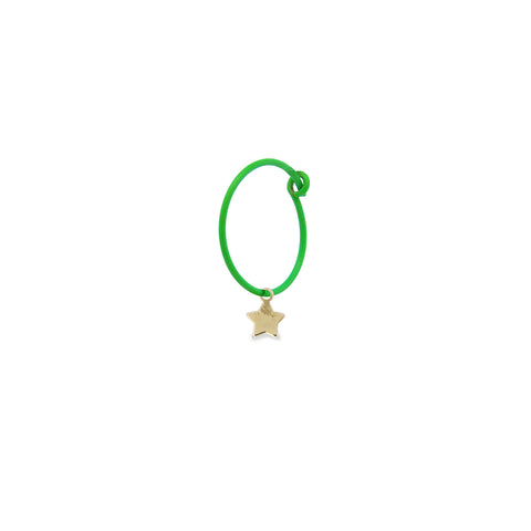 Rue Des Mille mono-orecchino verde stelle golden mate 18K-ORV-07