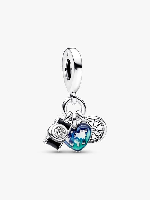 Charm Pandora Fotocamera, Cuore e Bussola