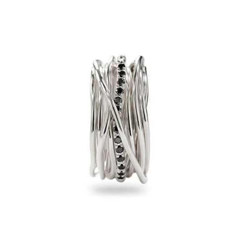 Filodellavita classic 13 fili argento 925 e diamanti black