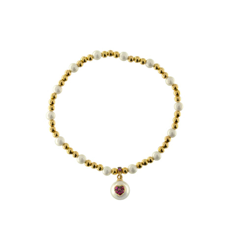Rue Des Mille BRACCIALE ELASTICO PERLA PENDENTE - GALACTICA BRZ- 013 M3 AU