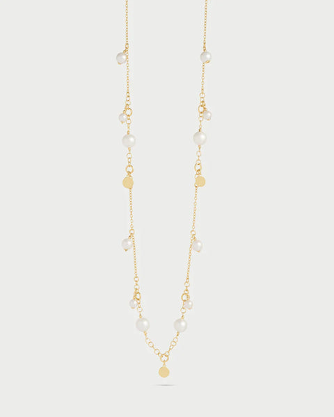 Rue des Mille collana lunga con perle pendenti e medaglie CL-019 M4 AU