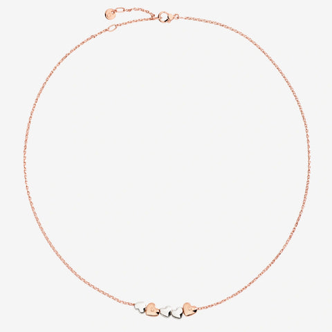 DoDo collana cuore oro rosa e argento