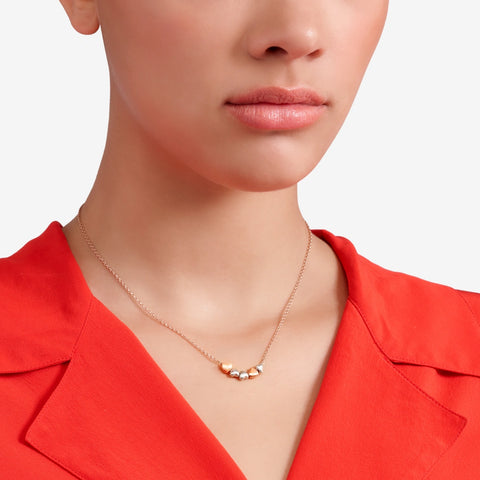 DoDo collana cuore oro rosa e argento