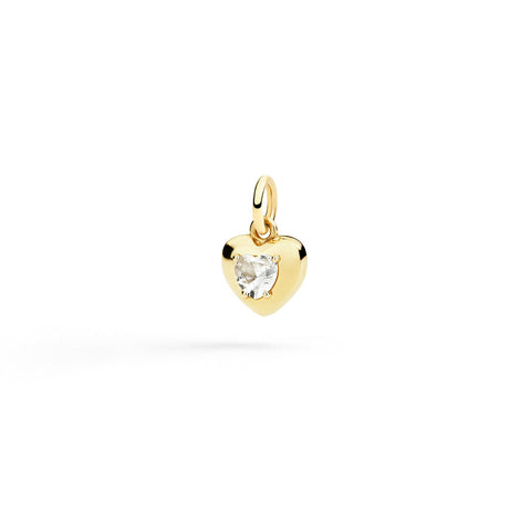 DoDo charm Cuore in oro giallo e zaffiro bianco