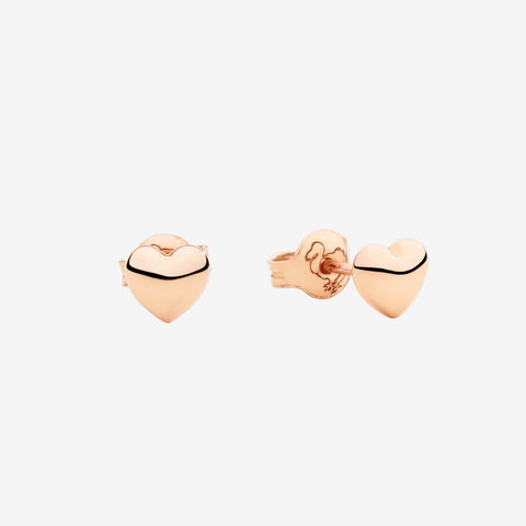 DoDo orecchini stud cuore oro rosa