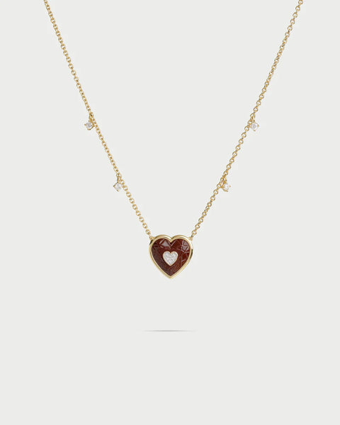 Rue des Mille collana girocollo double cuore choco  GRZ-025 M1 CUO M AU