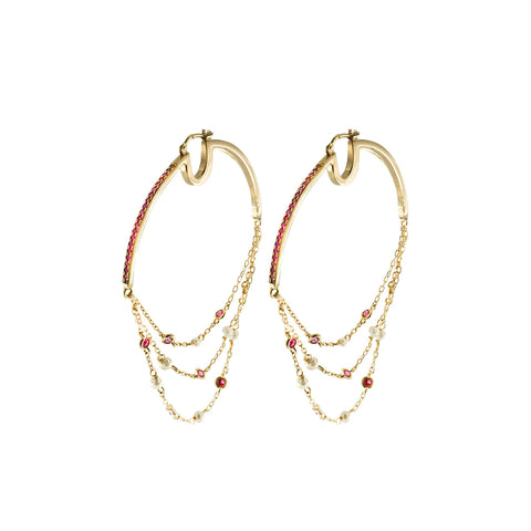 Rue Des Mille orecchini ORECCHINI BIG HOOPS TRE FILI - GALACTICA ORZ-013 M6 AU