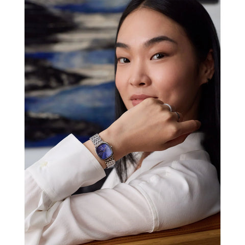 DW Corta Royal Blue Grain-Link Silver