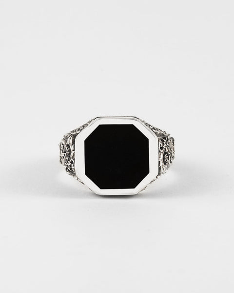 Nove25 CHEVALIER ROMEO IN ARGENTO CON PIETRA NERA