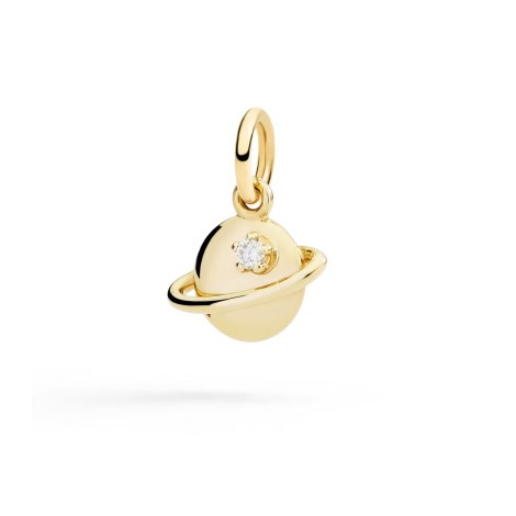 Dodo ciondolo pianeta in oro giallo 9ct e diamante bianco DMC5019-UNIVE-DB09