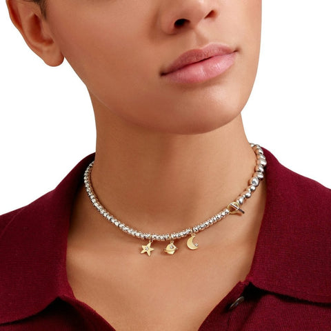 Dodo ciondolo pianeta in oro giallo 9ct e diamante bianco DMC5019-UNIVE-DB09