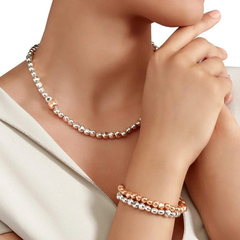 Collana pepita in argento e oro rosa DCC5002-PEPIT-0009A