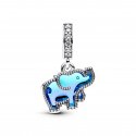 Charm Pandora Elefante blu in vetro di murano