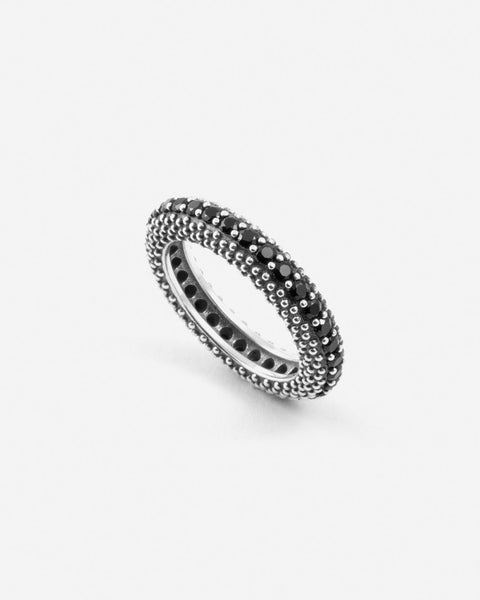 Nove25 Fedina puntinata in argento Black Wind