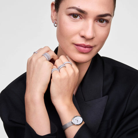 DW Juliette Braided Mesh White Sunray Silver