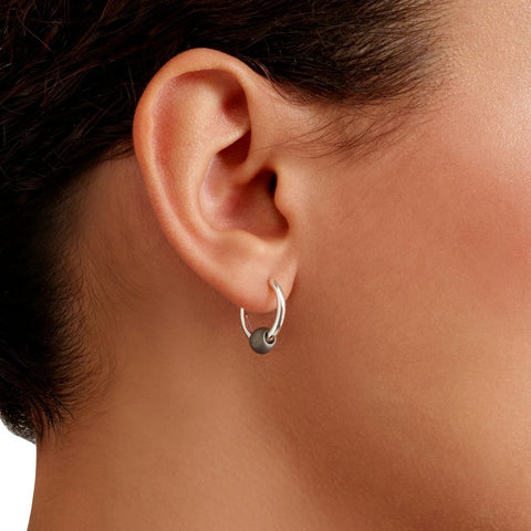 Orecchini hoop in argento e titanio DOC5033-PEPIT-0AGTI