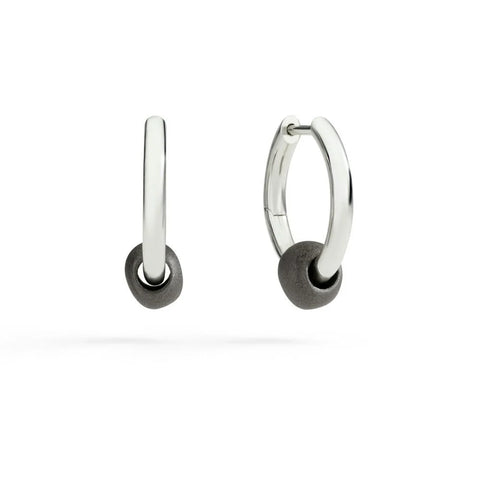 Orecchini hoop in argento e titanio DOC5033-PEPIT-0AGTI