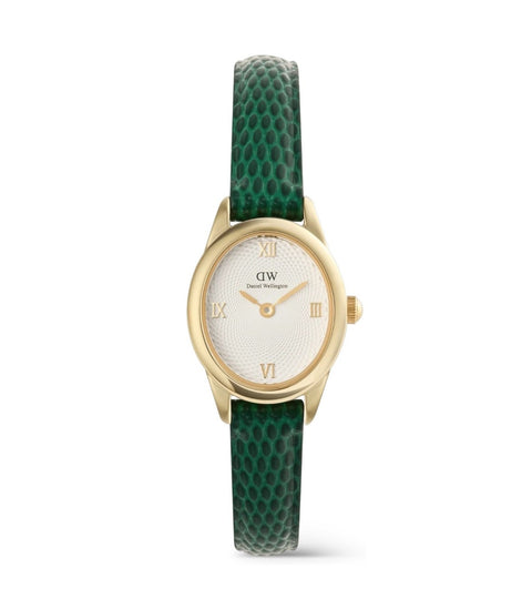 Daniel Wellington Ophelia Mini Lucertola Verde Bianco Guilloché Oro DW00100892