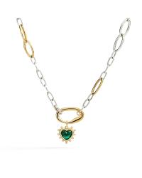 DoDo charm cuore con malachite DMC6015-HEART-MYA9G