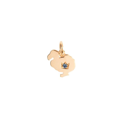 DoDo ciondolo  Dodo in oro rosa e uno zaffiro blu DMC4015-DOD30-ZS09R