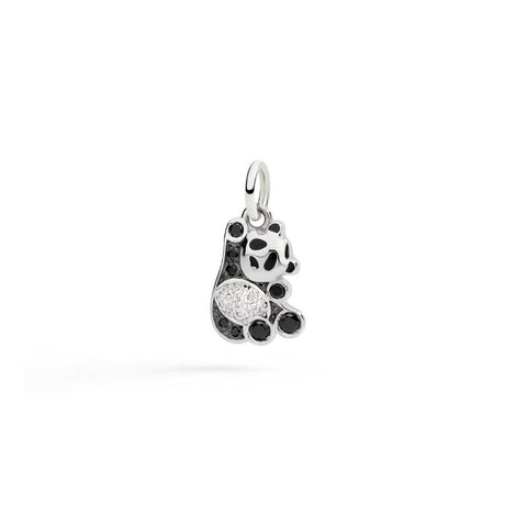 DoDo ciondolo Panda in argento e diamanti bianchi e neri DMC6034-PANDA-DBXAG