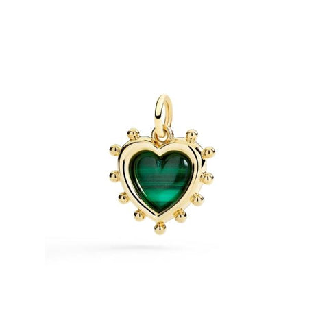 DoDo charm cuore con malachite DMC6015-HEART-MYA9G