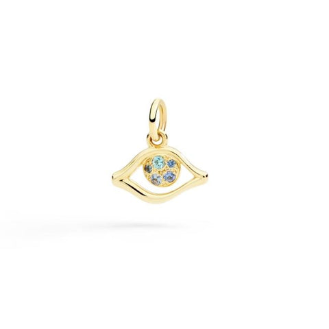 DoDo ciondolo occhio in oro giallo zaffiri e topazi DMC6030-EYESS-ZSY9G